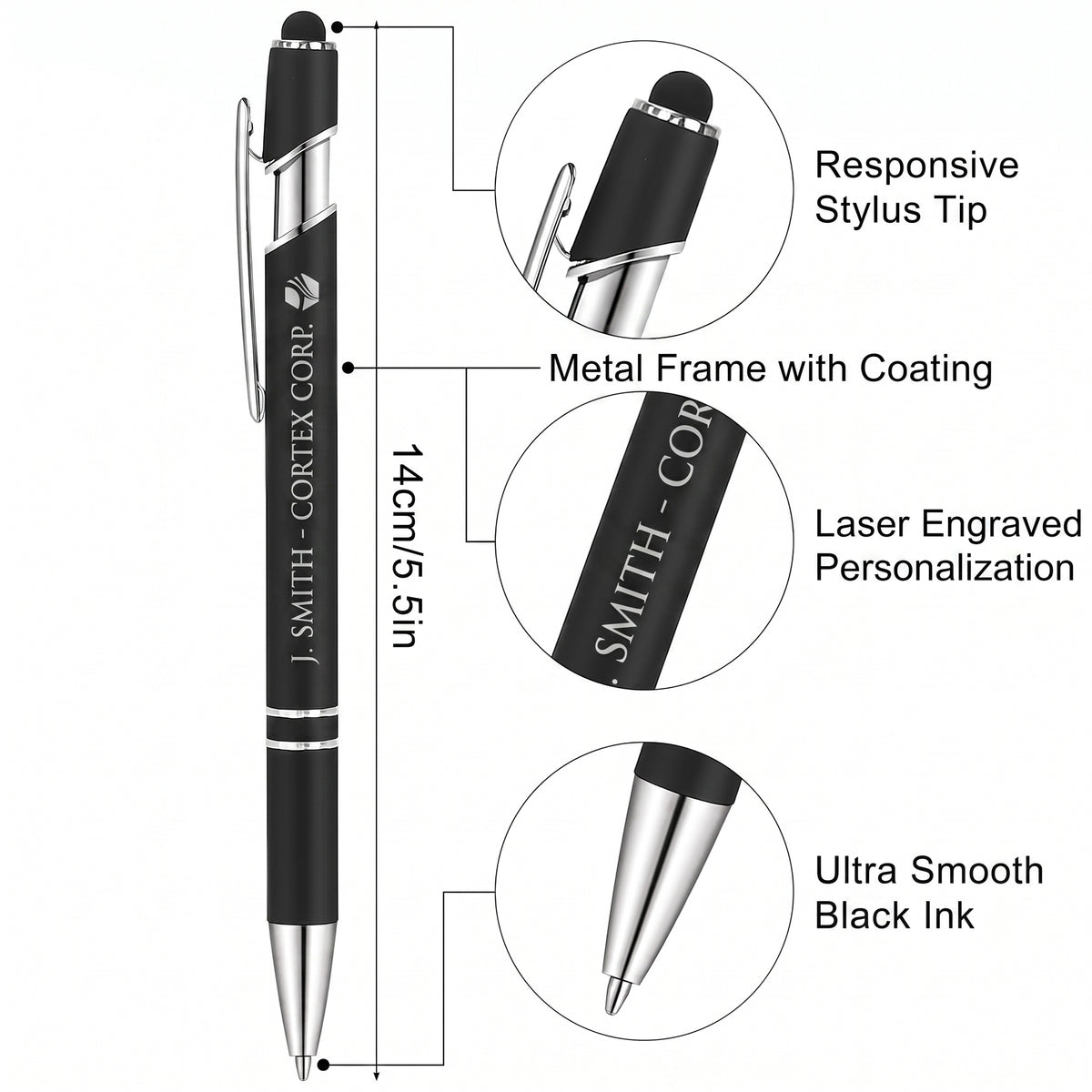 Personalised Black Ball Point Pen