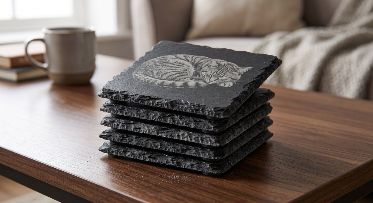 Square Personalised Slate Coasters