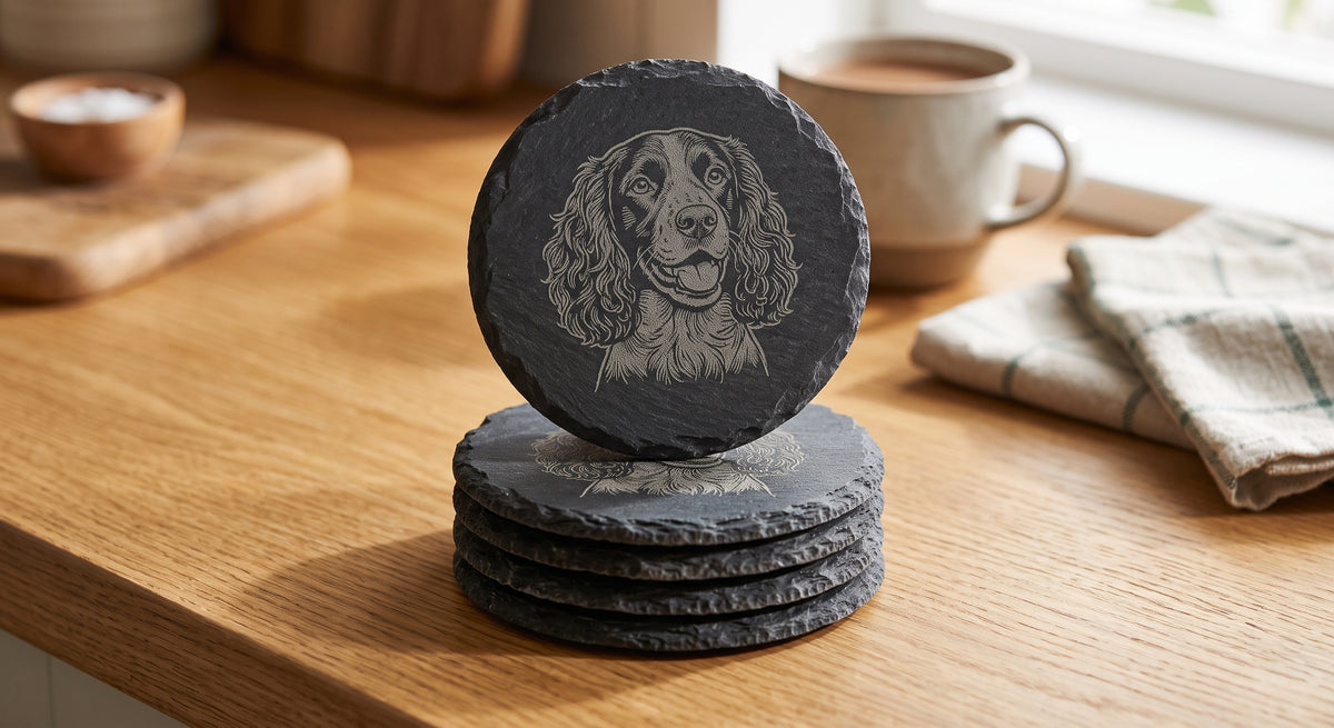 Round Personalised Slate Coasters