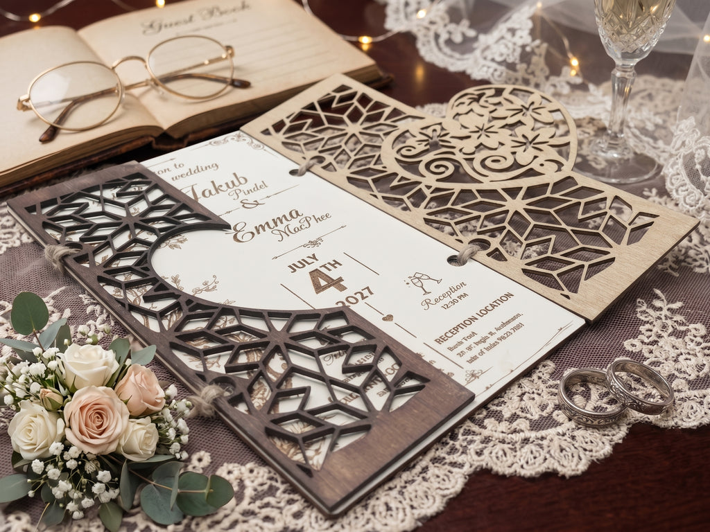 Wedding invitation with cover